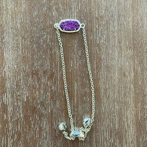 Kendra Scott gold and purple drusy bracelet